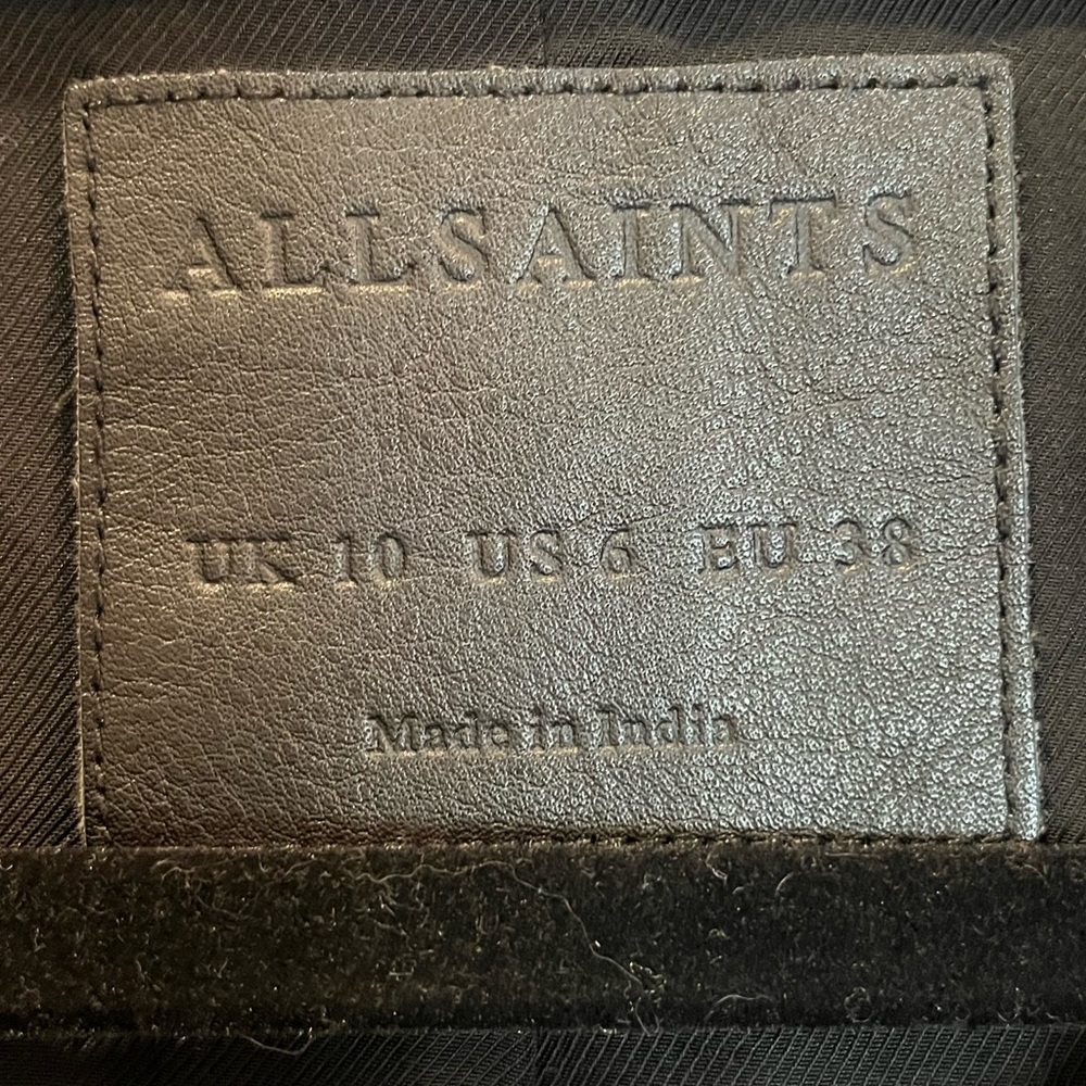 All Saints Black Leather Biker Jacket - Picture 8 of 9